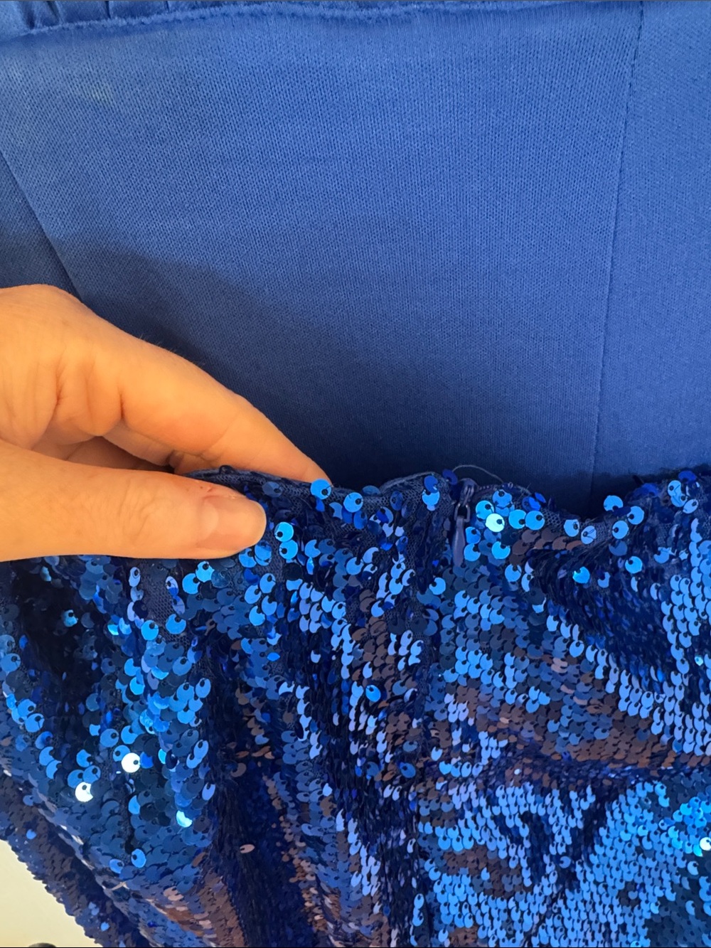 Nasty Gal Royal Blue Open Back Sequin Jumpsuit - Picture 5 of 6